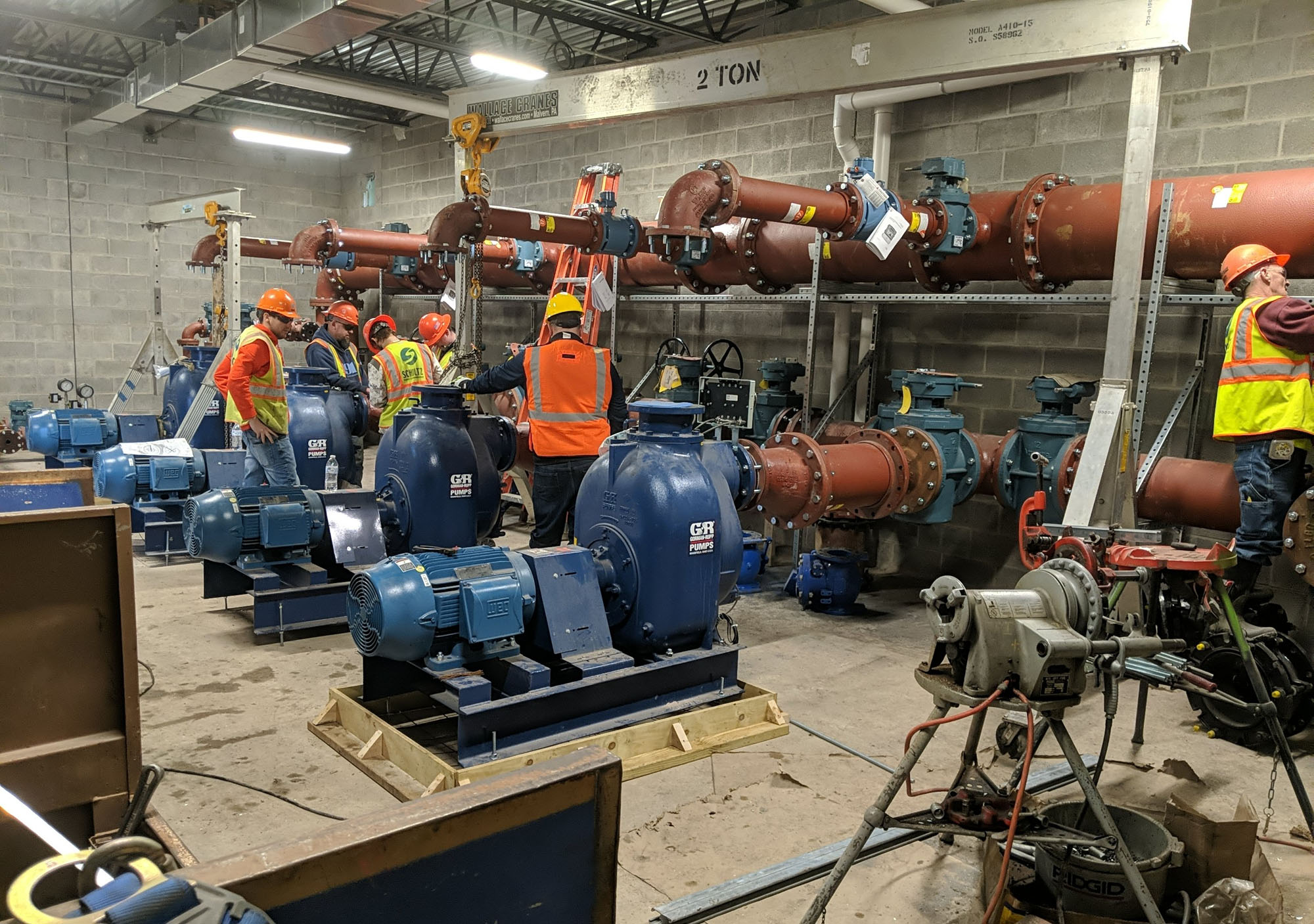 Activated Sludge Pump Station Pumps and Piping Installed - March 22